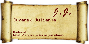 Juranek Julianna névjegykártya